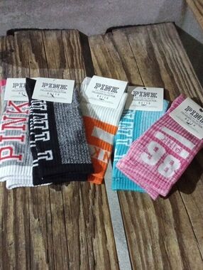 PINK Victoria's Secret Men's Ribbed Knee High Socks - Assorted Colors (5 Pack)